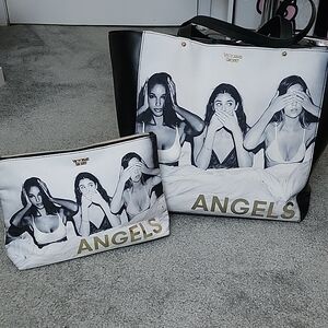 Victoria's Secret Black and White Angels Tote Set